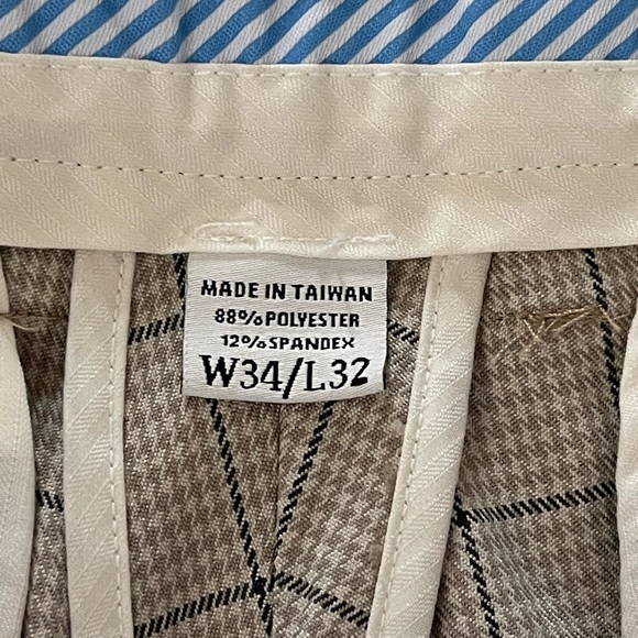 FootJoy Golf Pants Khaki Tan Plaid Comfort Performance Size 34Wx32L - Picture 6 of 9